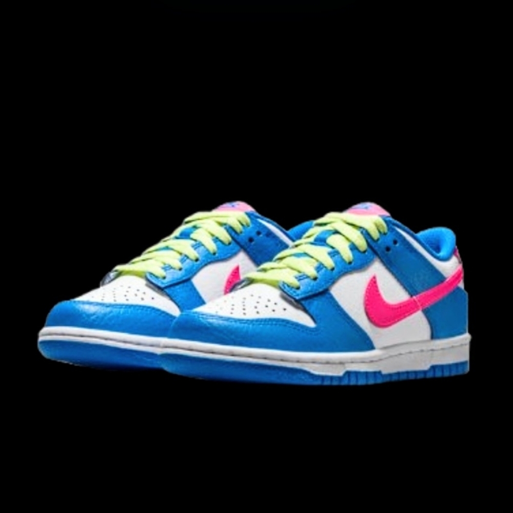 Nike Dunk Low Womens Size 8/Kids 6.5Y Photo Blue Hyper Pink Lemon
